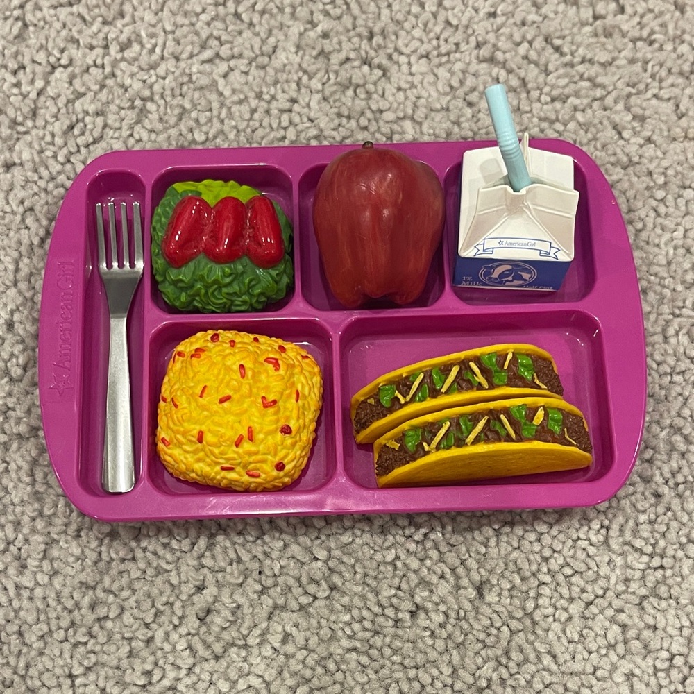 American Girl Pink Tray with Toy Foods